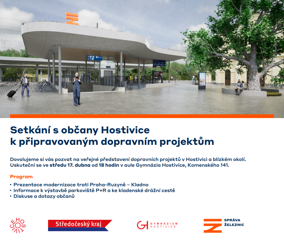 Setkání s občany města Hostivice k připravovaným dopravním projektům 17.4.2024 od 18:00